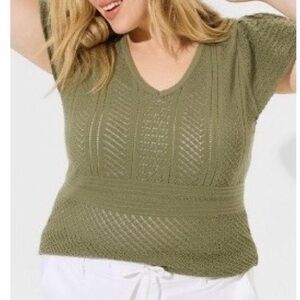 Torrid Olive V-Neck Women's Sweater